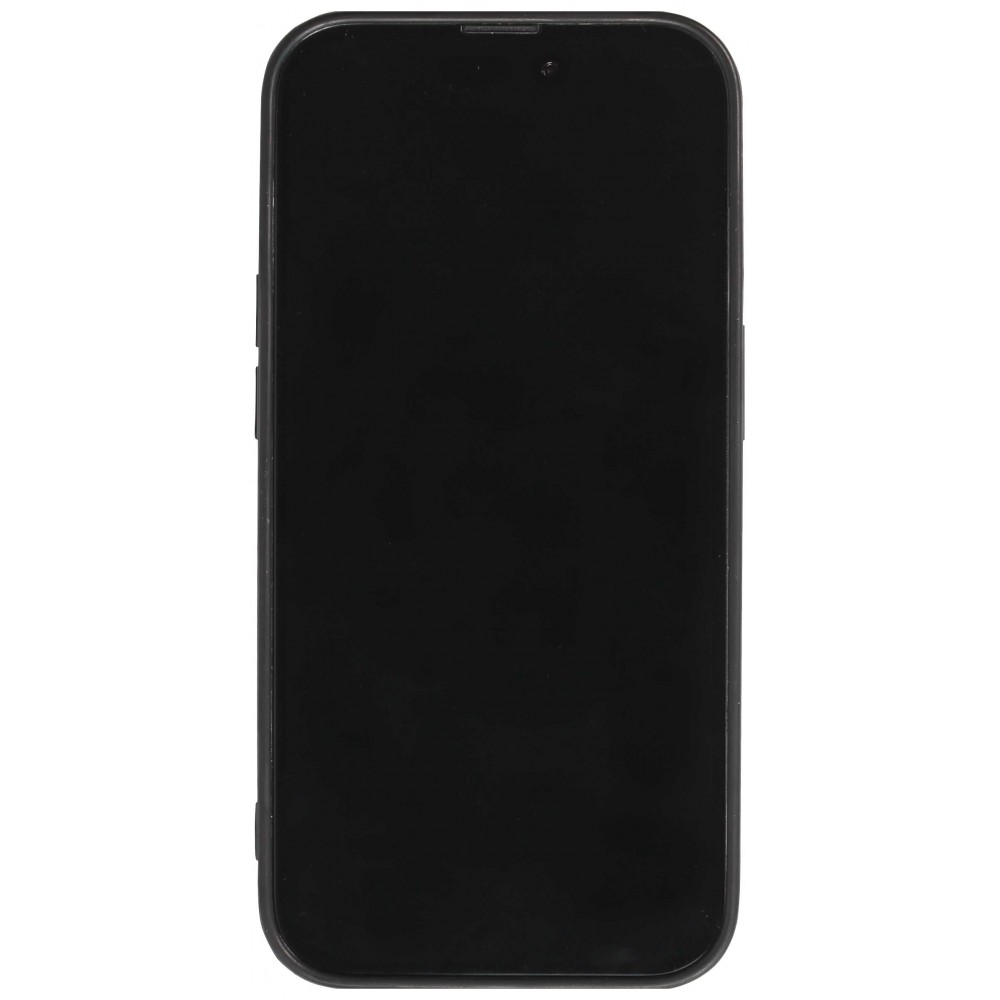 Coque iPhone 13 Pro - Glass marbre avec bord en silicone - Noir