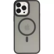 iPhone 13 Pro Max Case Hülle - Jelly cover glass semi-durchsichtig MagSafe - Black
