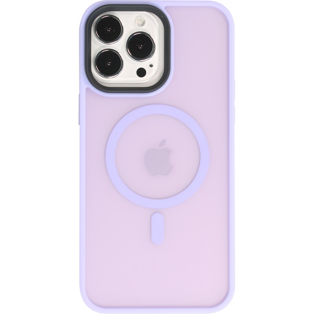 Coque iPhone 13 Pro Max - Jelly cover glass semi-transparente MagSafe - Light purple