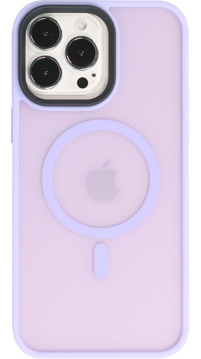 Coque iPhone 14 Pro - Jelly cover glass semi-transparente MagSafe - Light purple