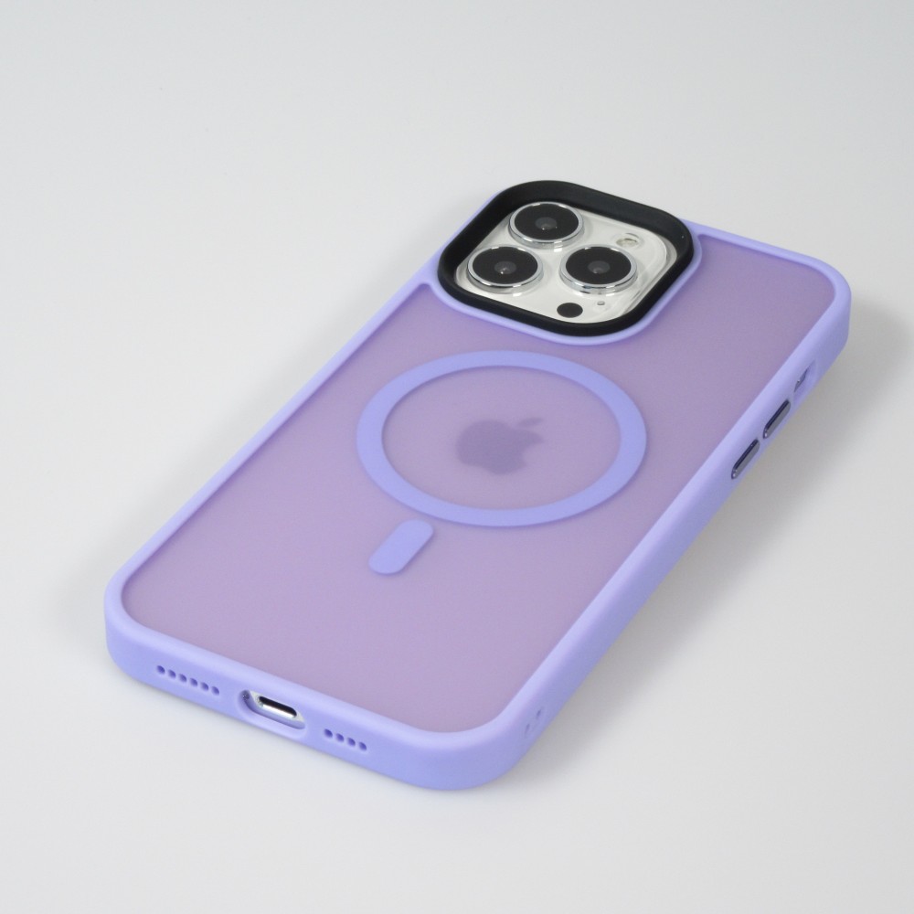 Coque iPhone 13 Pro Max - Jelly cover glass semi-transparente MagSafe - Light purple