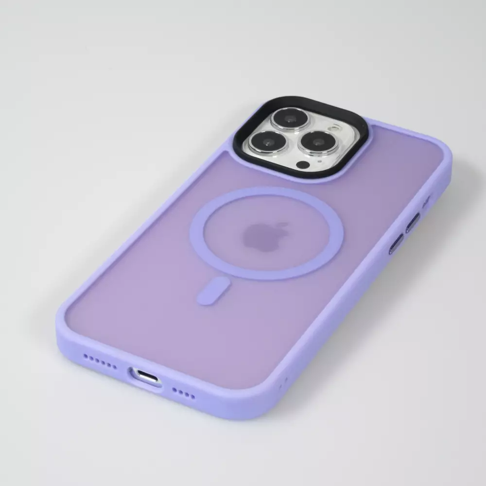 iPhone 13 Pro Max Case Hülle - Jelly cover glass semi-durchsichtig MagSafe - Light purple