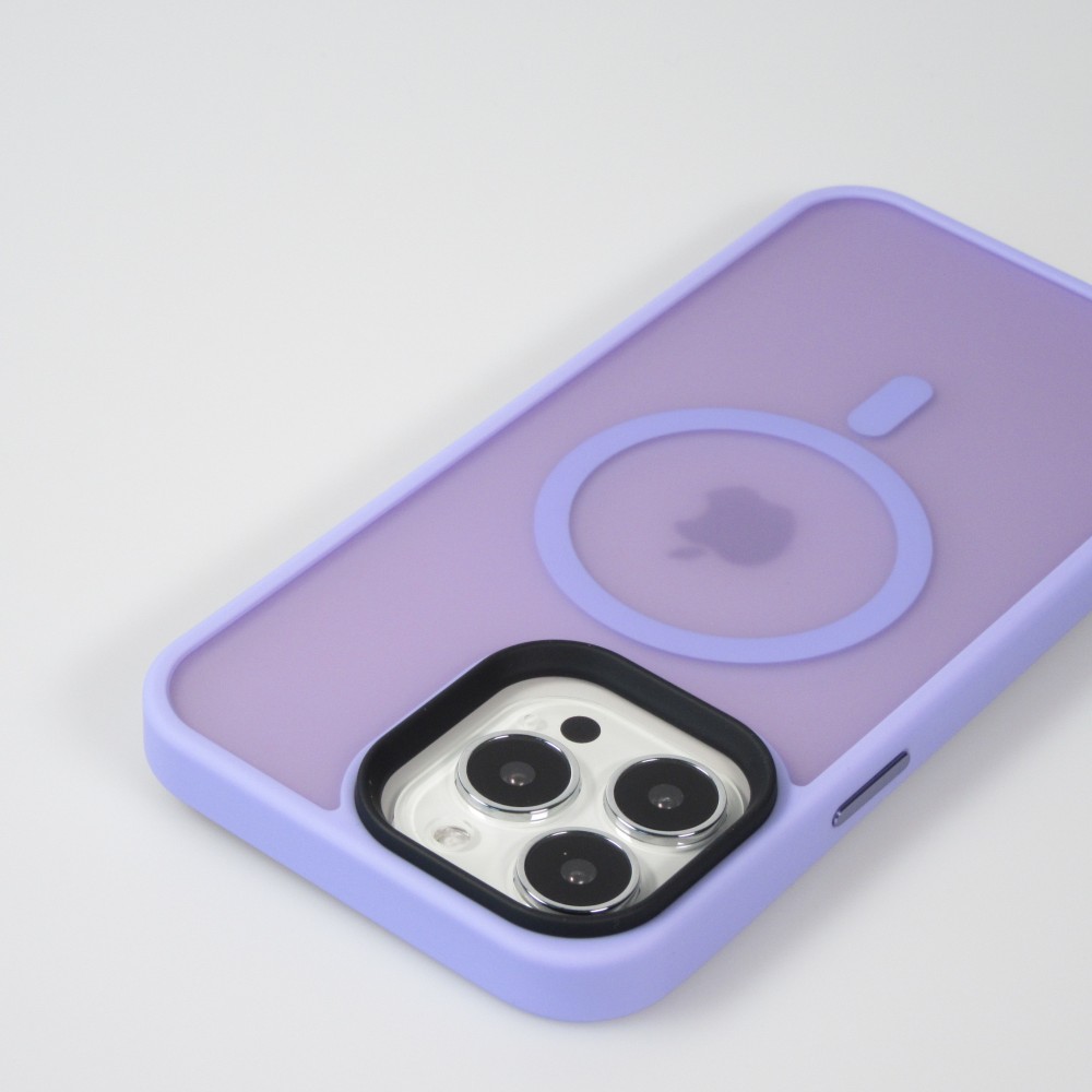 Coque iPhone 13 Pro Max - Jelly cover glass semi-transparente MagSafe - Light purple
