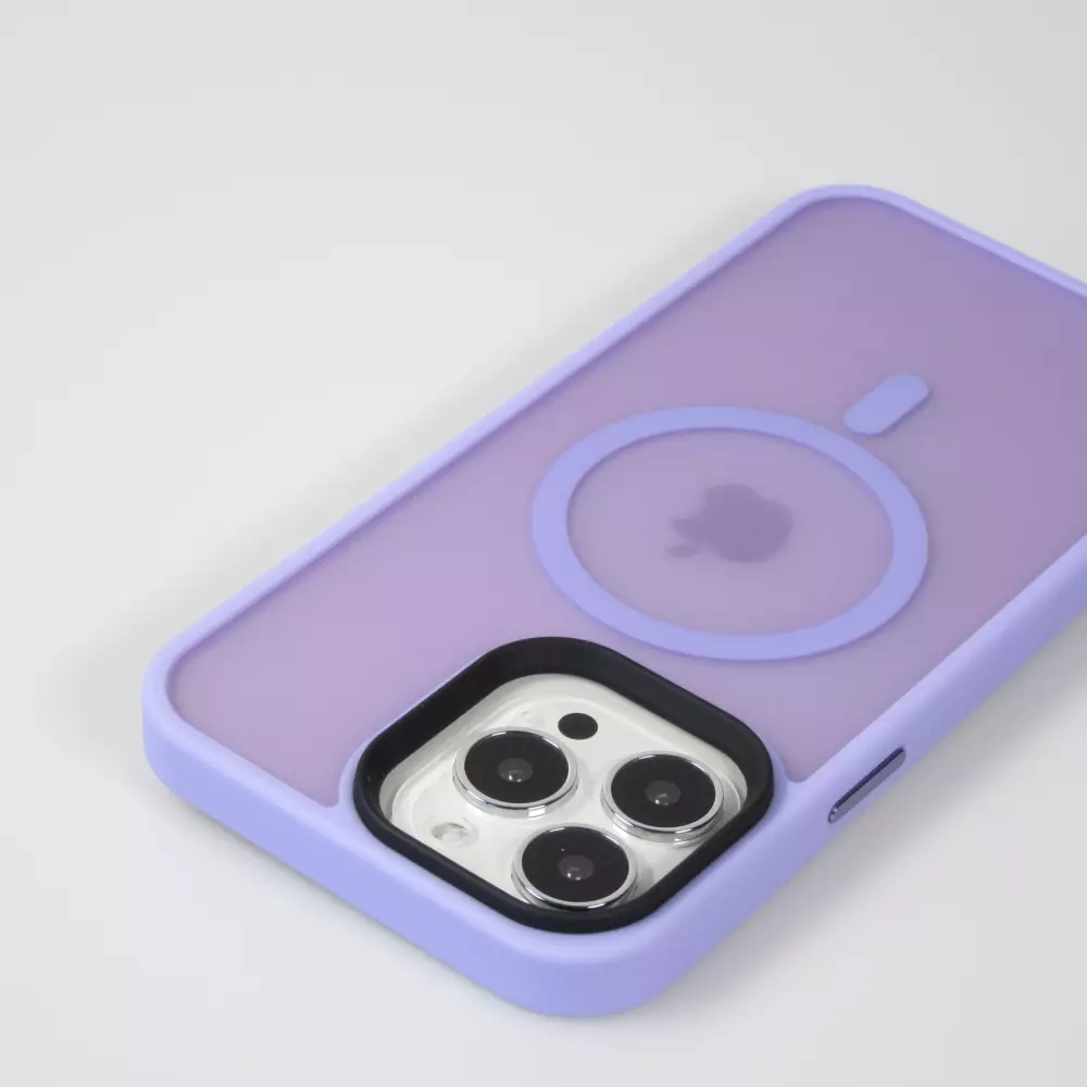 iPhone 13 Pro Max Case Hülle - Jelly cover glass semi-durchsichtig MagSafe - Light purple