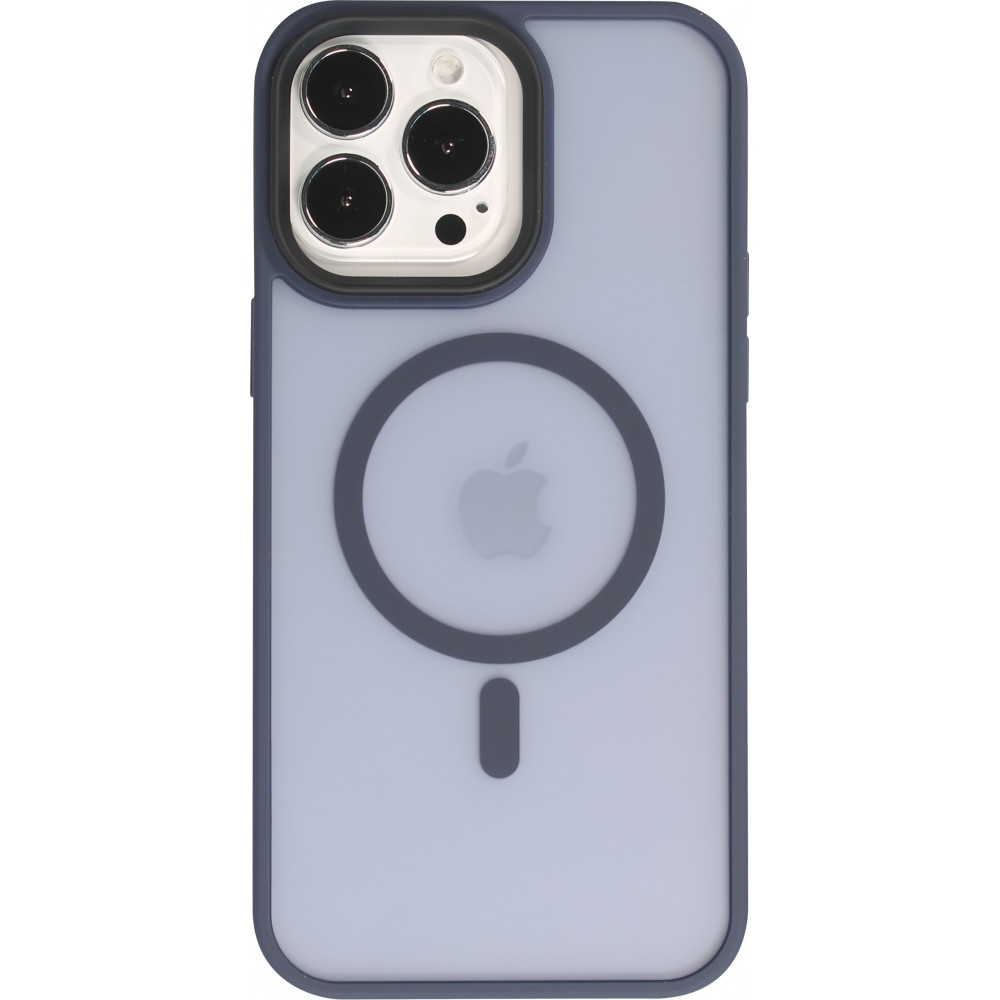 Coque iPhone 13 Pro - Jelly cover glass semi-transparente MagSafe - Navy blue