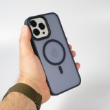 Coque iPhone 13 Pro - Jelly cover glass semi-transparente MagSafe - Navy blue