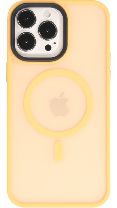 Coque iPhone 14 Pro - Jelly cover glass semi-transparente MagSafe - Orange
