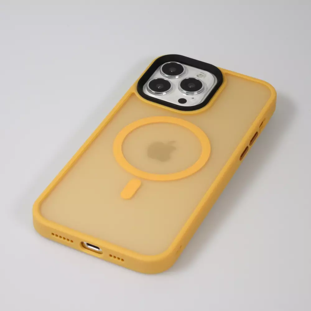 iPhone 13 Pro Max Case Hülle - Jelly cover glass semi-durchsichtig MagSafe - Orange