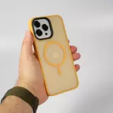 iPhone 13 Pro Max Case Hülle - Jelly cover glass semi-durchsichtig MagSafe - Orange