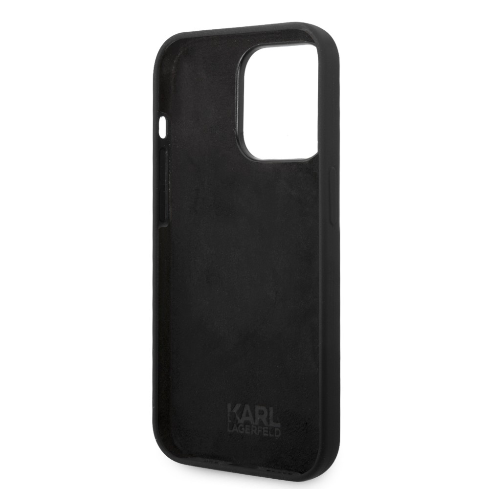 iPhone 14 Pro Case Hülle - Karl Lagerfeld Silikon Soft-Touch Choupette - Schwarz
