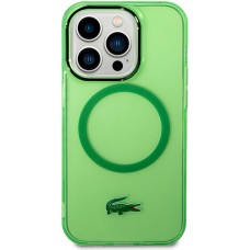 Coque iPhone 14 Pro Max - Lacoste gel laqué transparent avec MagSafe - Vert clair