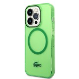 Coque iPhone 14 Pro Max - Lacoste gel laqué transparent avec MagSafe - Vert clair