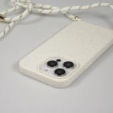 Coque iPhone 16 Pro - Bio Eco-Friendly nature avec cordon collier - Blanc