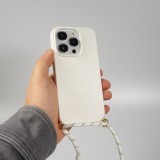 Coque iPhone 16 Pro - Bio Eco-Friendly nature avec cordon collier - Blanc