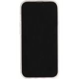 Coque iPhone 15 Pro Max - Gel silicone rigide avec MagSafe rose bleue - Transparent