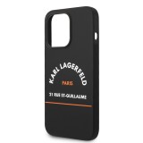 Coque iPhone 14 Plus - Karl Lagerfeld Rue St-Guillaume silicone soft touch - Noir