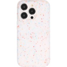 Coque iPhone 14 Pro Max - Silicone recomposé avec points multicolores Sensation Dots - Transparent