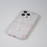 Coque iPhone 14 Pro Max - Silicone recomposé avec points multicolores Sensation Dots - Transparent