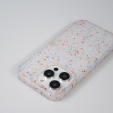 Coque iPhone 14 Pro Max - Silicone recomposé avec points multicolores Sensation Dots - Transparent