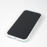 Coque iPhone 14 Pro Max - Silicone rigide mat avec effet marbre imprimé - Vert