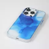 iPhone 14 Pro Case Hülle - Watercolor MagSafe semi-transparent - Blau