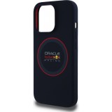 Coque iPhone 14 Pro - Red Bull Racing MagSafe en silicone avec anneau rouge - Marine