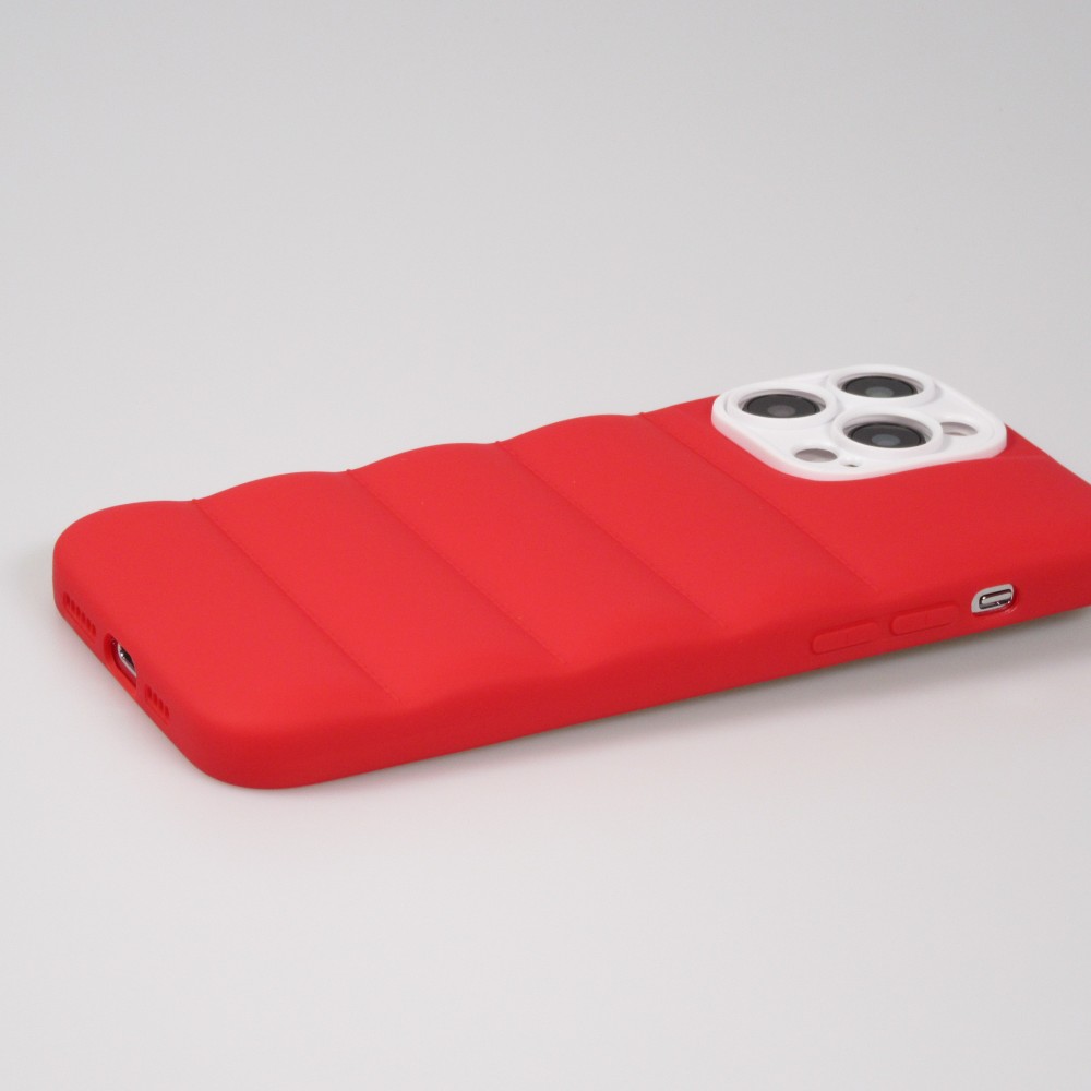 Coque iPhone 14 Pro Max - Silicone 3D coussins cover - Rouge