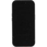Coque iPhone 15 Pro - Silicone avec surface tufting effet fleur - Noir
