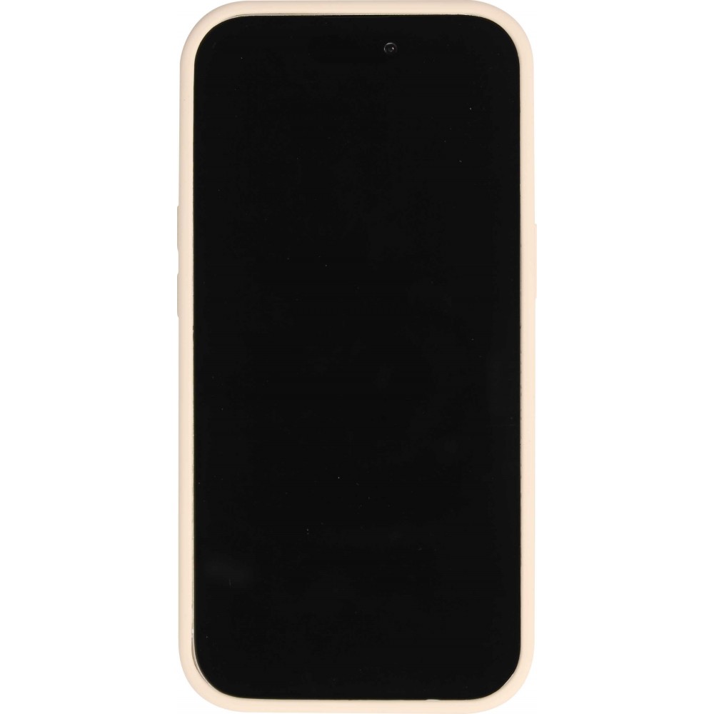 Coque iPhone 15 Pro Max - Silicone mat MagSafe avec anneau de support - Vanille