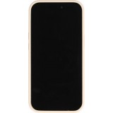 Coque iPhone 15 Pro Max - Silicone mat MagSafe avec anneau de support - Vanille