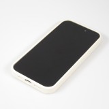 Coque iPhone 15 Pro Max - Silicone mat MagSafe avec anneau de support - Vanille