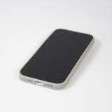 Coque iPhone 16 Pro - Silicone mat dessin cœur doré - Gris