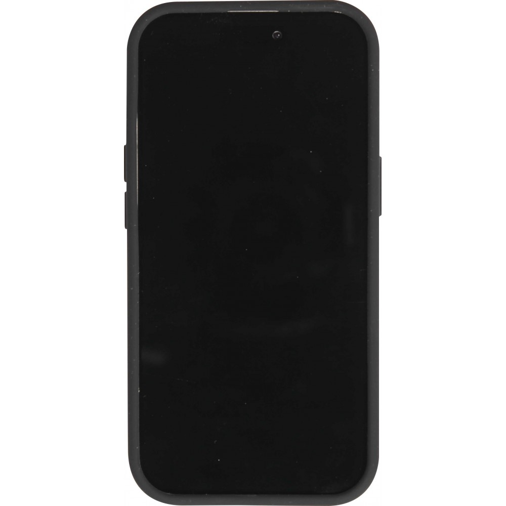 Coque iPhone 15 Pro Max - Silicone mat soft touch avec lignes en relief  - Noir