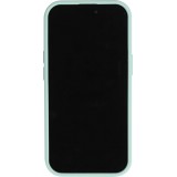 Coque iPhone 15 Pro Max - Silicone mat soft touch avec lignes en relief  - Turquoise