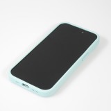 Coque iPhone 15 Pro Max - Silicone mat soft touch avec lignes en relief  - Turquoise