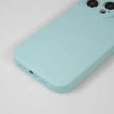 Coque iPhone 15 Pro Max - Silicone mat soft touch avec lignes en relief  - Turquoise
