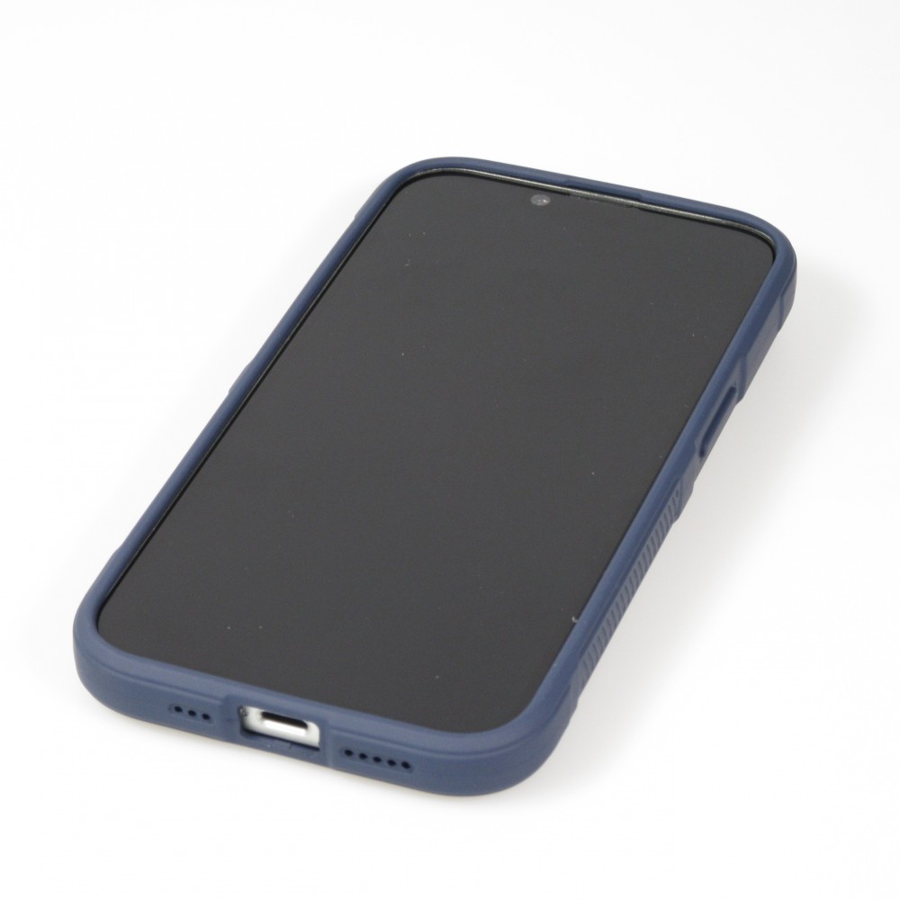 Coque iPhone 14 Pro Max - Silicone renforcé avec double couche de protection - Bleu foncé