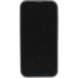 Coque iPhone 14 Pro Max - Silicone rigide look fibre de carbone + protection caméra - Gris