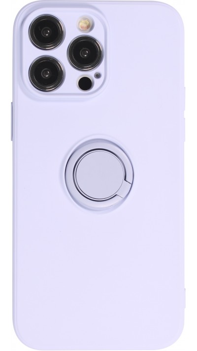 Coque iPhone 14 Pro - Soft Touch avec anneau - Violet clair