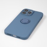 iPhone 14 Pro Max Case Hülle - Soft Touch mit Ring - Blau