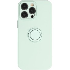 Coque iPhone 14 Pro Max - Soft Touch avec anneau - Turquoise