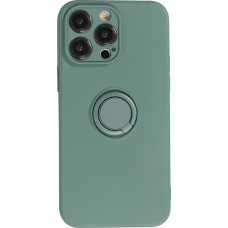 iPhone 14 Pro Max Case Hülle - Soft Touch mit Ring - Dunkelgrün