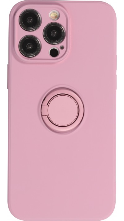 Coque iPhone 14 Pro - Soft Touch avec anneau - Violet foncé