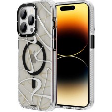 Coque iPhone 14 Pro - Youngkit Ink Series semi-transparent MagSafe - Noir