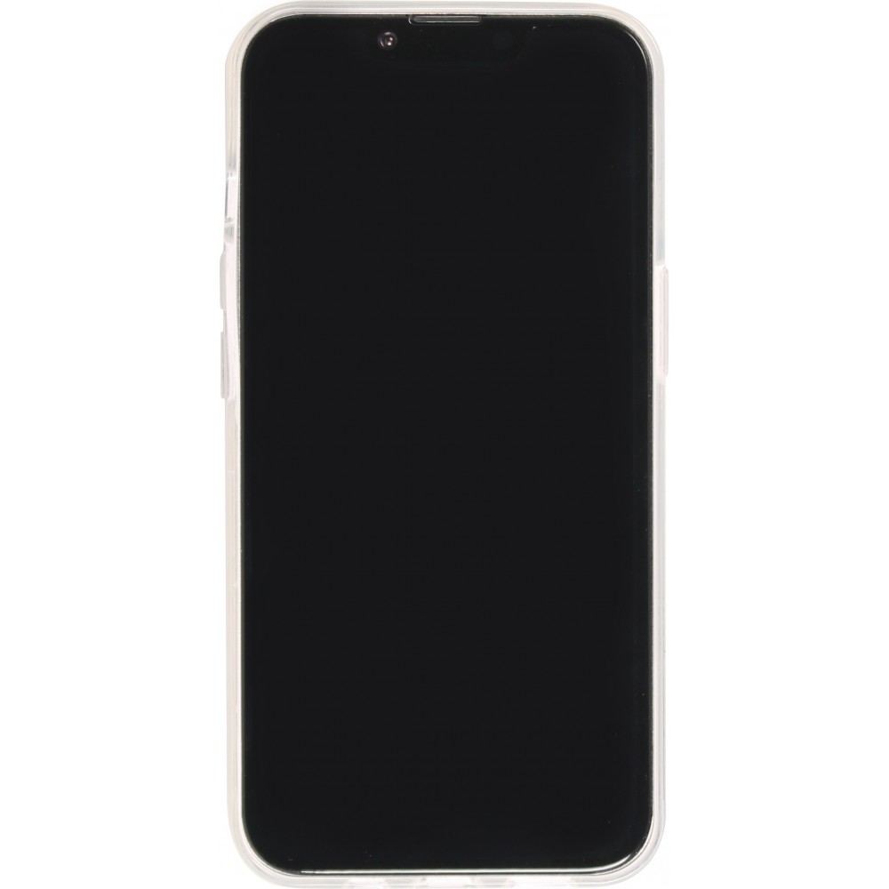 Coque iPhone 14 - Silicone Gel stripes géométriques beautiful roses - Rose