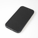 Coque iPhone 14 - Silicone avec surface tufting effet fleur - Noir