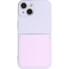 Coque iPhone 14 Plus - Silicone lisse avec compartiment pour carte & protection caméra - Violet clair