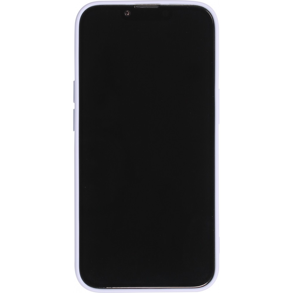 Coque iPhone 14 Plus - Silicone lisse avec compartiment pour carte & protection caméra - Violet clair