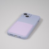 Coque iPhone 14 Plus - Silicone lisse avec compartiment pour carte & protection caméra - Violet clair