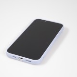 Coque iPhone 14 Plus - Silicone lisse avec compartiment pour carte & protection caméra - Violet clair